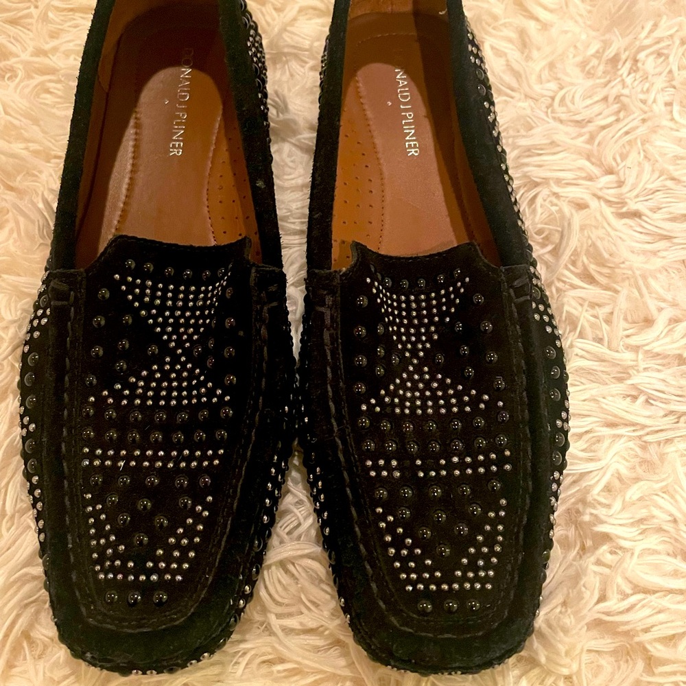 Donald J Pliner Black Sequin Loafers